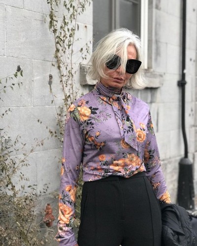 Zara size purple floral - m,