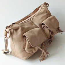 ✅John Rocha Debenham Real Leather Women's Shoulder Hand Bag Beige 30/18/10 Cm