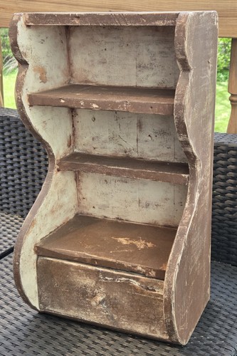 Primitive brown painted wooden - primitive,