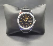 Vintage SEIKO 5 Automatic Mens Watch Black Dial