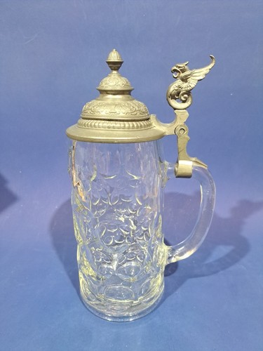 German dimple glass beer stein - glass,