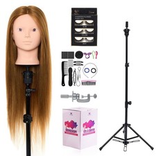 28 inch Training Head Hairdressing Practice Makeup Mannequin Doll&Tripod Stand