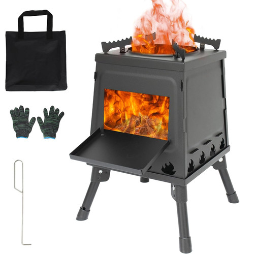 Portable camping stove - camping, wood