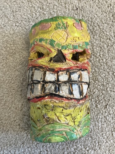 Handmade clay tiki mask - handmade,