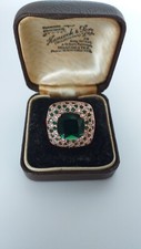 Vintage 1990-s 925 Sterling Silver Large Emerald Ring Size UK M, US 6.25