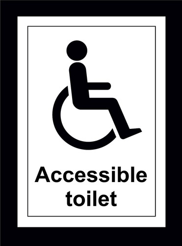 Accessible toilet sign - accessible,