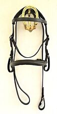 SHETLAND INHAND LEATHER SHOW BRIDLE WITH LEAD REIN IN BLACK OR BROWN