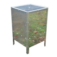 Square Galvanised Steel Garden Waste Incinerator-Silver