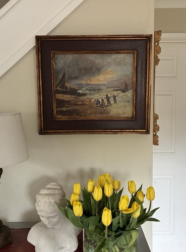 Antique oil painting canvas - antique, on