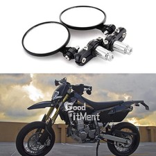 Foldable 7/8" Motorcycle Black Bar End Rearview Side Mirrors For Suzuki DRZ400