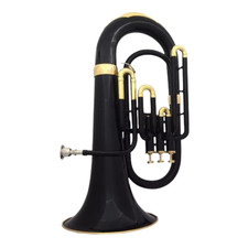 Euphonium 3 valve Brass Bb Black Lacquered+ Brass Finish By Zaima With Case