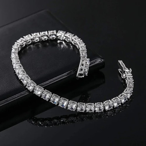 3ct tennis bracelet white - bracelet, gold