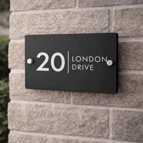 House door number sign - house,