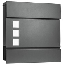 Large Mailbox Steel Wall-Mounted Square Letterbox Key Lock Parcel Post Box