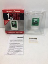 1Mb Memory Card PS1 Playstation Clear Green Electronics Boutique Boxed