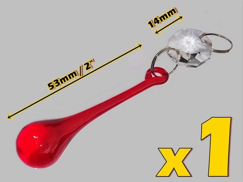 Red chandelier beads glass - red,
