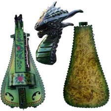 Green Hurdy Gurdy 6 strings 24 key inlay shell Purflings Good Sound