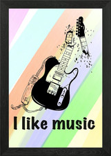 broken guitar Framed Wall Art