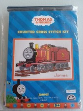 NEW, DMC, THOMAS THE TANK ENGINE & FRIENDS, COUNTED CROSS STITCH KIT 'JAMES'.