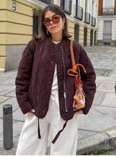 Zara ZW Collection woman’s Padded Jacke Dark Burgundy Size L  Ref 4088/043