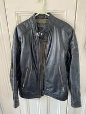 DIESEL Men's Leather Cafe Racer-style Biker Jacket (Size small) *MINT condition*