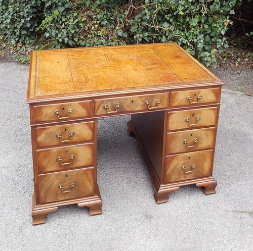 Antique mahogany pedestal desk - antique,