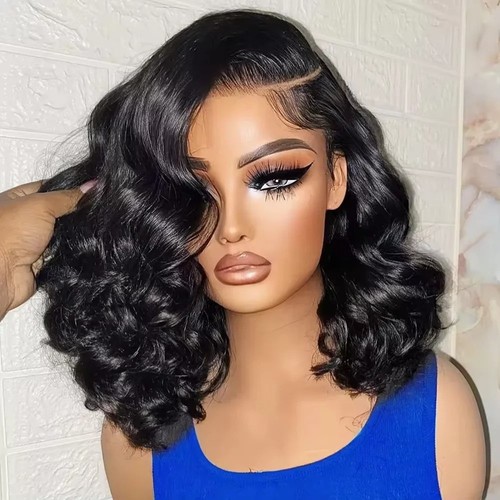 Lace front wig human hair - front, body