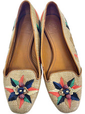 Tory Burch Raffia Flats with