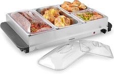 Emperial 4 Tray Food Warmer Buffet Server Hot Plate 2 X 2.5L & 2 X 1L Trays