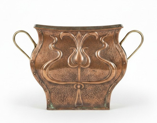 Art nouveau copper planter - planter, /