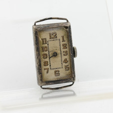 WW1 TANK TRENCH WRIST WATCH SILVER CASE 17.14x32.2mm, 13mm WIRE LUG SWISS (A14)