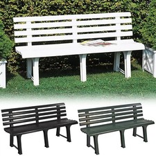 Outdoor 3-Person Plastic Garden Bench Ideal for Patios, Lawns & Picnic Areas 