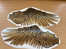 Harley-Davidson  custom gold Fuel Tank  Decals Stickers kit_200x84 mm