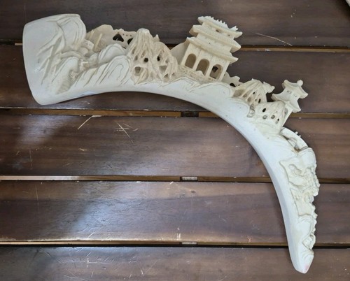 Asian carved tusk cast - tusk,
