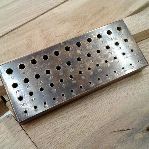 Vintage drill bit index - index, brass