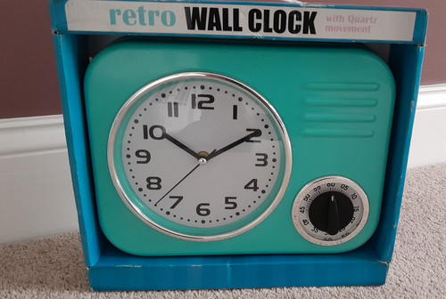 New boxed retro wall - retro, clock