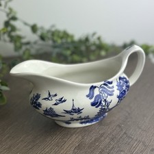 Willow Pattern Gravy Boat Old Willow English Ironstone Tableware Sauce Jug