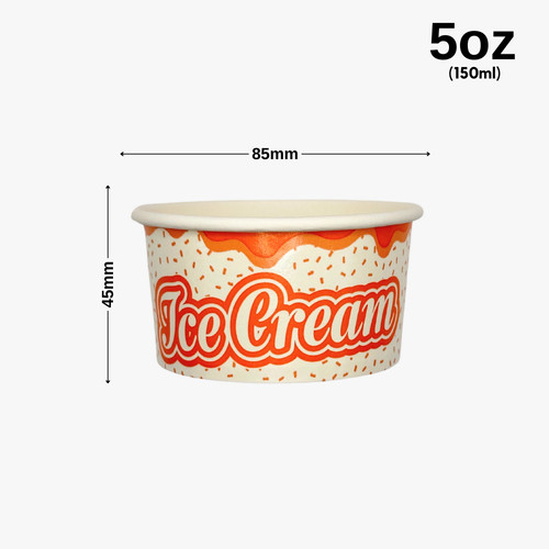 Printed paper ice cream cups - paper,