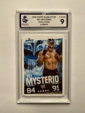 2009 Topps Slam Attax – Rey Mysterio Evolution Trading Card - Graded MGC 9