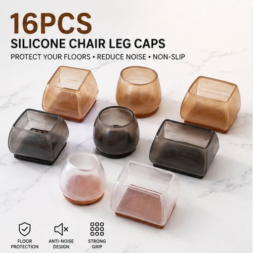 Silicone chair leg caps - silicone, floor
