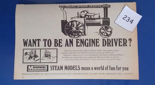 Mamod steam engine - mamod, advert