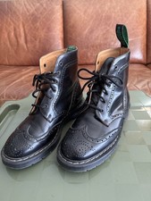 Solovair Black Brogue Derby Boots UK 6.5 Handcrafted in England Dr Martens VGC