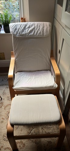 Ikea poang chair and footstool - poang,