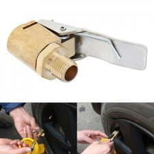 Tyre Valve Air Chuck Inflator Pump Connector Adapter Brass Clip on Car 8mm