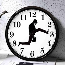 Wall Clock Walking Time Businessman Briefcase Wall Round Clock Silent Clock