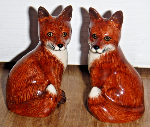 Quail ceramics fox salt - ceramics,