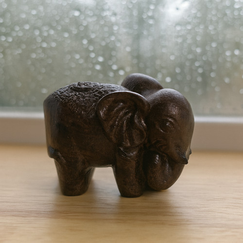 Vintage wooden elephant - wooden,