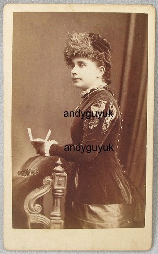 Cdv lady dress bonnet hat - cdv,