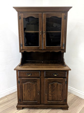 DRESSER Oak Effect Hutch Glass