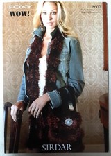 New Original Sirdar Foxy/wow Scarf And Bag Knitting Pattern 8607